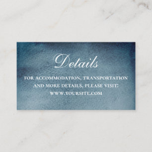 Carte D'accompagnement Mariage nautique marine aquarelle. Détails bleus