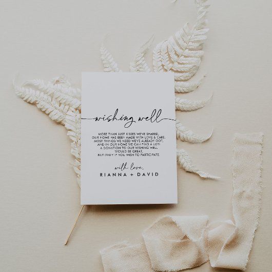 Carte D'accompagnement Mariage Noir Blanc Classique Wishing well