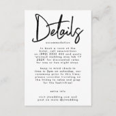 Carte D'accompagnement Mariage noir blanc élégant et moderne (Devant)