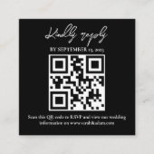 Carte D'accompagnement Mariage noir blanc moderne QR Code RSVP (Devant)