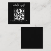 Carte D'accompagnement Mariage noir blanc moderne QR Code RSVP (Devant / Derrière)