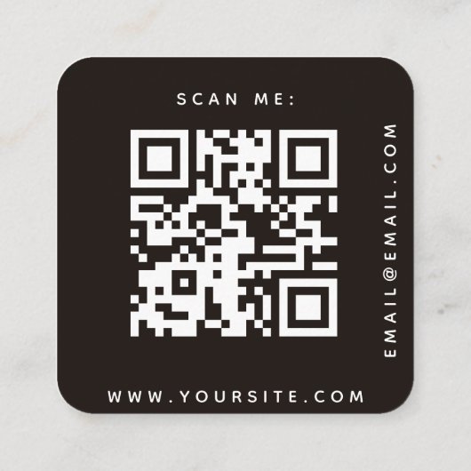Carte D'accompagnement Mariage noir et blanc classique RSVP QR Code Class (Dos)