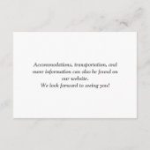 Carte D'accompagnement Mariage noir et blanc simple (Dos)