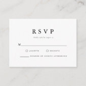 Carte D'accompagnement Mariage noir et blanc simple RSVP (Devant)