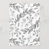 Carte D'accompagnement Mariage noir floral élégant (Dos)