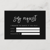 Carte D'accompagnement Mariage noir moderne contemporain Demande de chans (Devant)