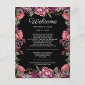 Carte D'accompagnement Mariage noir rose violet rose (Devant)
