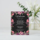 Carte D'accompagnement Mariage noir rose violet rose (Debout devant)