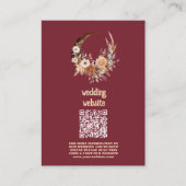 Carte D'accompagnement Mariage occidental floral Boho CODE QR (Devant)