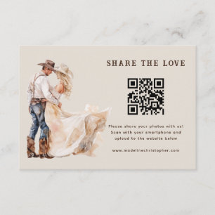 Carte D'accompagnement Mariage occidental, partagez l'amour, QR Code