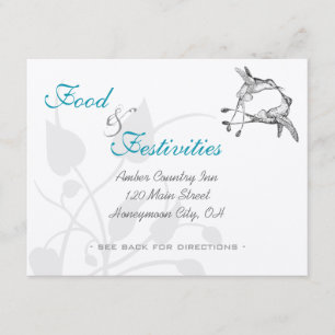 Carte D'accompagnement Mariage Oiseau de l'Amour Baiser de Colibri Romant