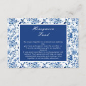 Carte D'accompagnement Mariage Oiseaux Bleus et Fleurs de Chinoiserie (Devant)