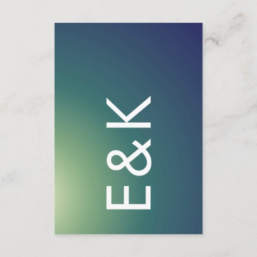 Carte D'accompagnement Mariage Ombre Vert Vert Ultra Moderne (Dos)