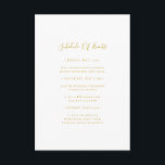 Carte D'accompagnement Mariage or simple élégant Calendrier des événement<br><div class="desc">Cette simple et élégante feuille de mariage or d'événements carte d'enceinte est parfait pour votre mariage moderne minimaliste blanc et or. Le design comporte une police d'or contemporaine minimale accompagnée d'une calligraphie formelle. Gardez-le tel quel,  ou choisissez de le personnaliser avec vos propres oeuvres d'art ou photos !</div>