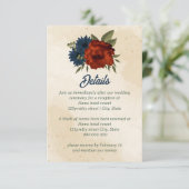 Carte D'accompagnement mariage orangé orangé (Debout devant)