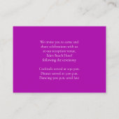 Carte D'accompagnement Mariage orchidée à bijoux violet détails pratiques (Dos)