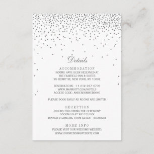 Carte D'accompagnement Mariage Paillettes Argentées Glamour Vintage