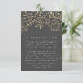 Carte D'accompagnement Mariage Pampas élégant en fer gris moderne (Debout devant)