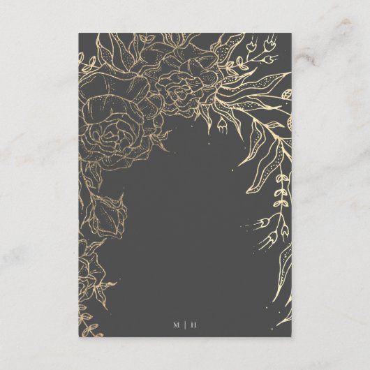 Carte D'accompagnement Mariage Pampas élégant en fer gris moderne (Dos)