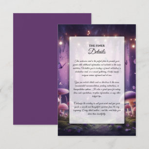 Carte D'accompagnement Mariage Papillons Violets et Cieux Étoilés