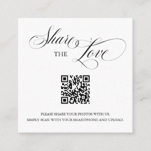 Carte D'accompagnement Mariage Partager L'Amour QR Code Photo Insérer