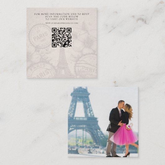 Carte D'accompagnement Mariage Passeport Paris QR (Devant / Derrière)