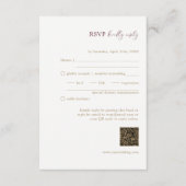 Carte D'accompagnement Mariage Passion Bourgogne RSVP QR Code (Devant)