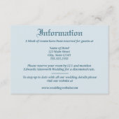 Carte D'accompagnement Mariage Pastel Blue Leaf et Floral Monogram (Devant)