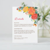 Carte D'accompagnement Mariage Pastel Orange Yellow Spring Dahlia Fleurs (Debout devant)