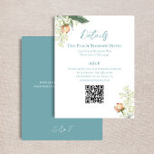 Carte D'accompagnement Mariage Peach Blue Détails QR Code RSVP