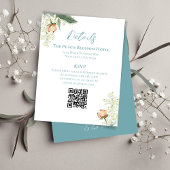 Carte D'accompagnement Mariage Peach Blue Détails QR Code RSVP