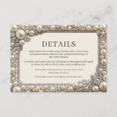 Carte D'accompagnement Mariage Perles Élégantes (Devant)