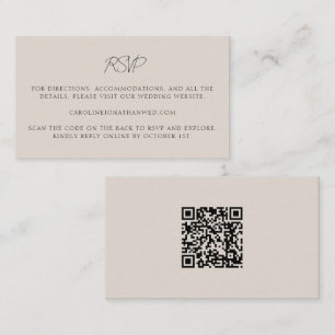 Carte D'accompagnement Mariage Personnalisé Code QR Écriture Élégante Ivo