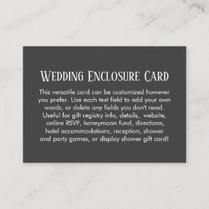 Carte D'accompagnement Mariage personnalisé do-it-yourself simple gris fo
