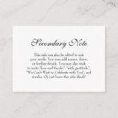 Carte D'accompagnement Mariage personnalisé do-it-yourself simple Noir &  (Dos)