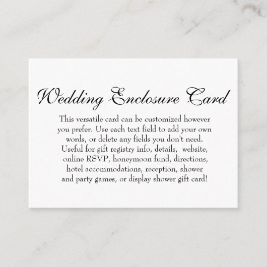 Carte D'accompagnement Mariage personnalisé do-it-yourself simple Noir &  (Devant)