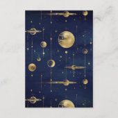 Carte D'accompagnement Mariage Phases du croissant d'or bleu céleste (Dos)