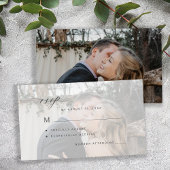 Carte D'accompagnement Mariage photo en noir et blanc simple RSVP
