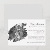 Carte D'accompagnement Mariage photo moderne Brushstroke | BLANCHE (Devant / Derrière)