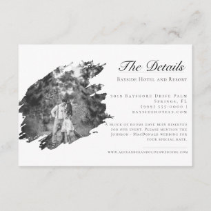 Carte D'accompagnement Mariage photo moderne Brushstroke BLANCHE