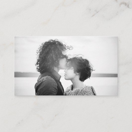 Carte D'accompagnement Mariage photo noir blanc simple Code QR (Dos)