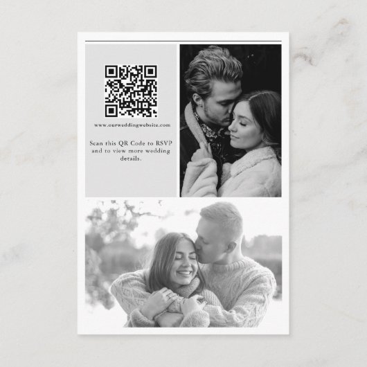 Carte D'accompagnement Mariage photo noir et blanc du journal mariage (Dos)