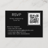 Carte D'accompagnement Mariage Photo RSVP Online QR Code noir (Devant)