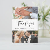 Carte D'accompagnement Mariage Photos Merci, Script simple moderne (Debout devant)