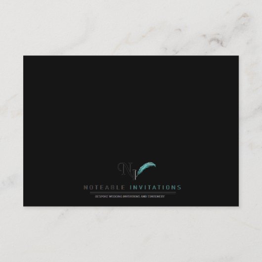 Carte D'accompagnement Mariage Piano Noir et Or (Dos)