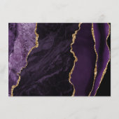 Carte D'accompagnement Mariage pierre d'agate Pailletée Or Violet (Dos)