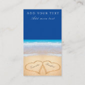 Carte D'accompagnement Mariage plage 2 Coeurs sable bleu foncé (Dos)