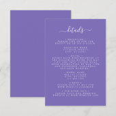 Carte D'accompagnement Mariage pourpre (Devant / Derrière)