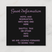 Carte D'accompagnement Mariage pourpre steampunk clients informations de  (Devant)