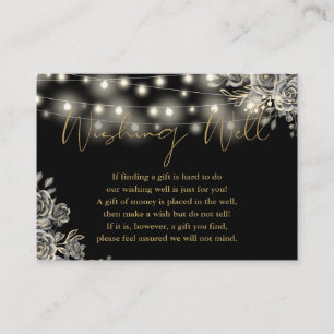 Carte D'accompagnement Mariage Puits de Vœux Rose Gothique Lumières Or No